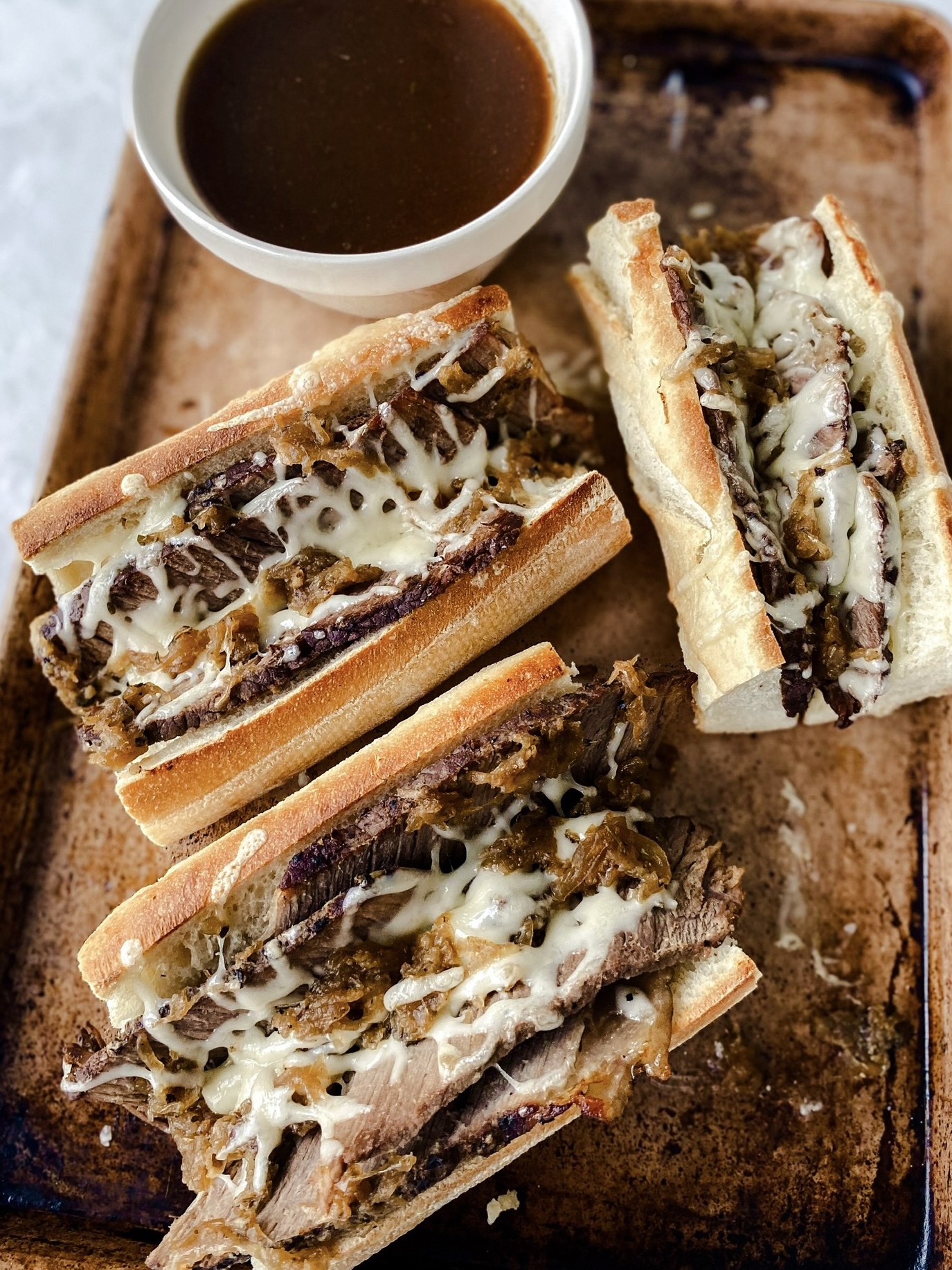 Instant Pot Roast Beef French Dip Sandwich