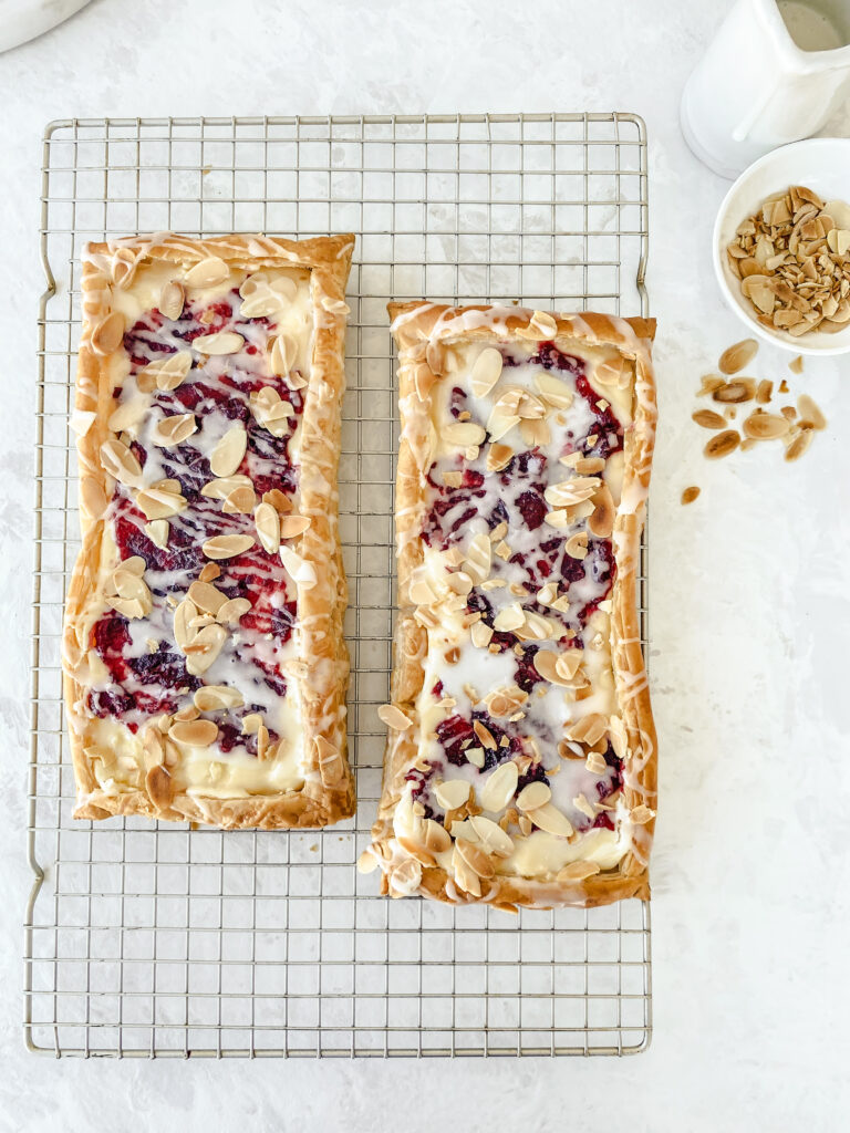 Cranberry Almond Danish with Puff Pastry