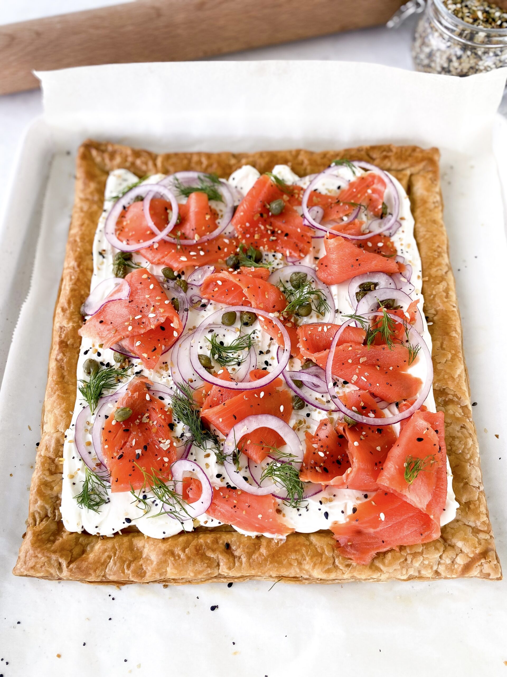 Everything Bagel Smoked Salmon Tart