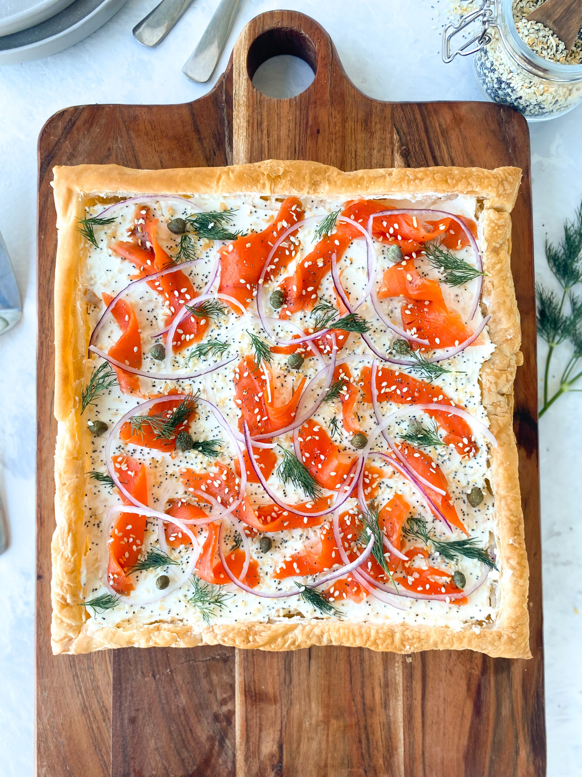 Everything Bagel Smoked Salmon Tart