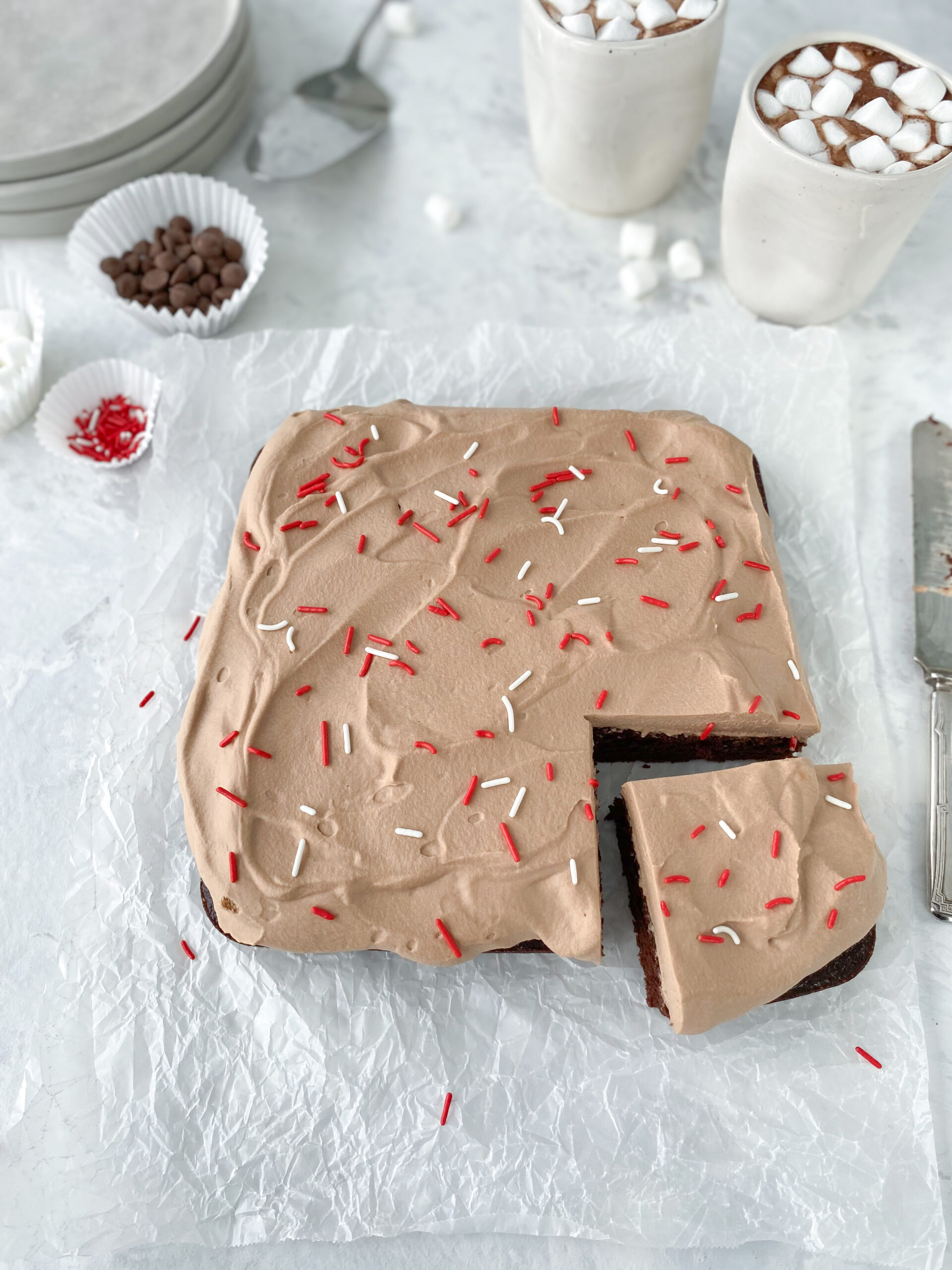 Hot Chocolate Marshmallow Mousse Cake