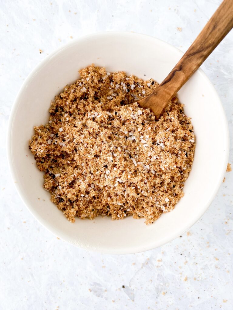 Homemade dry rub blend in a bowl