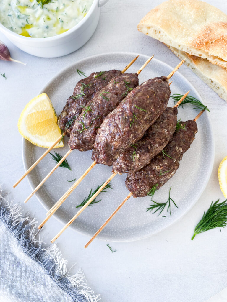 Greek Kofta Kebabs with Tzatziki