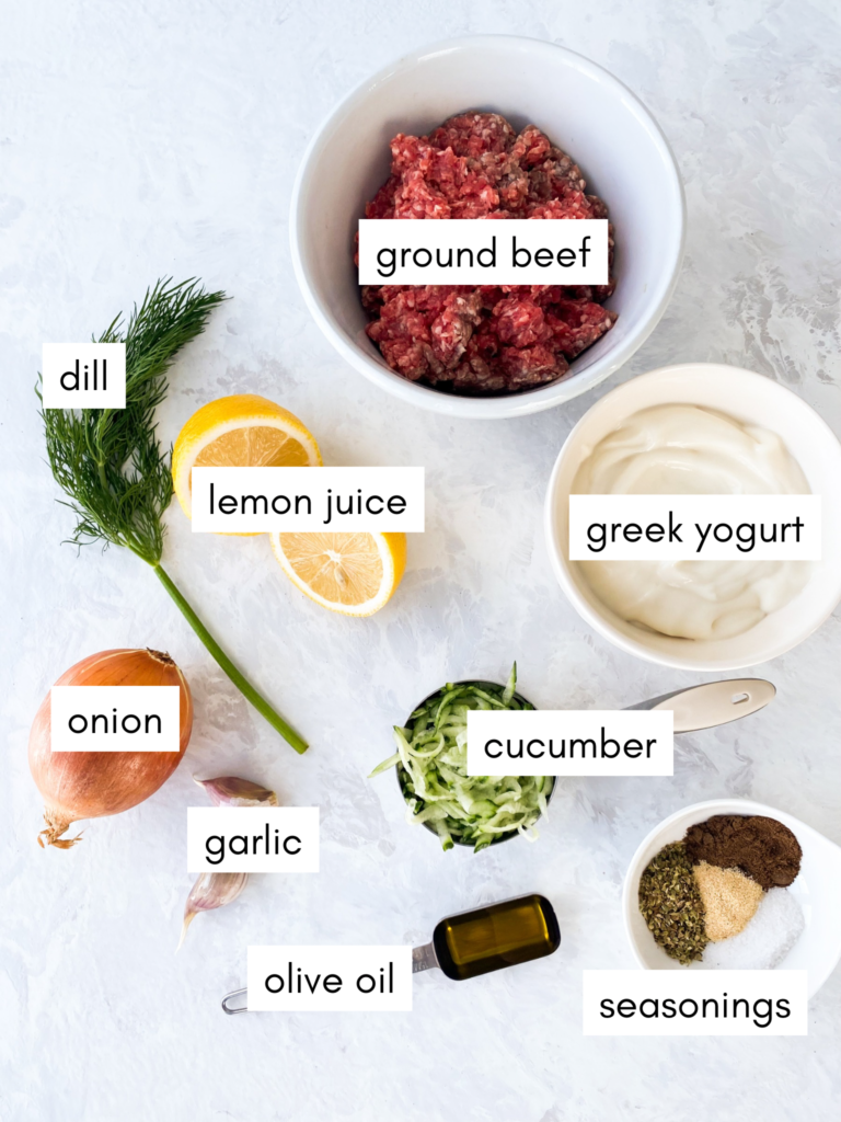 Greek kofta kebab ingredients