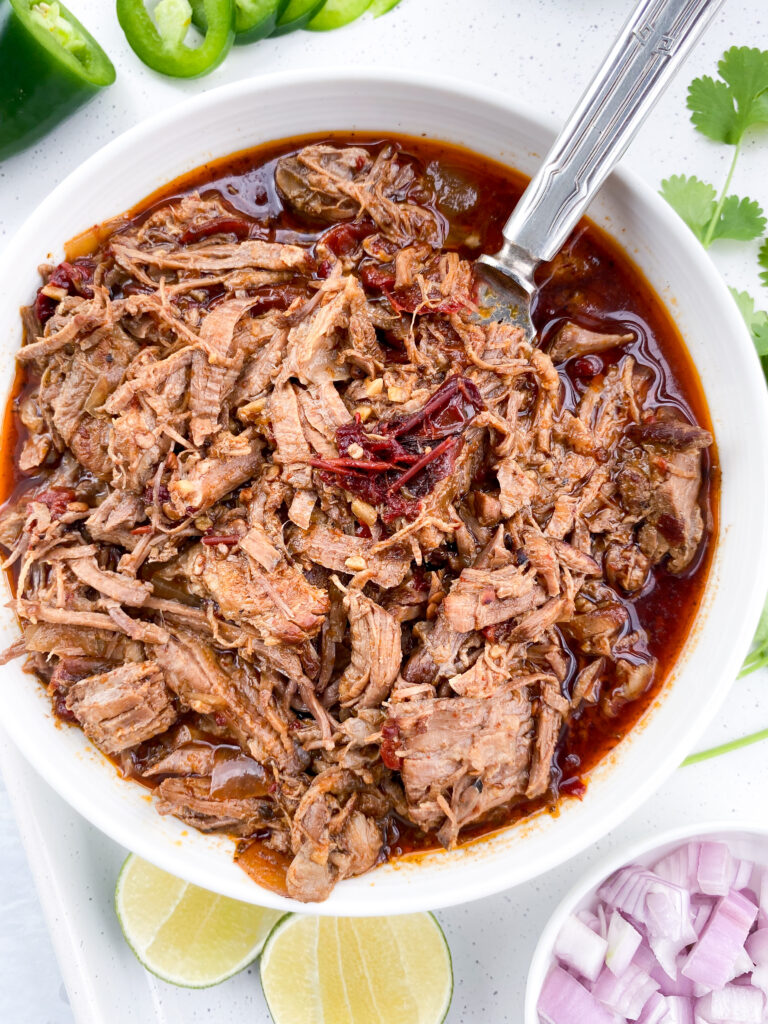 Slow cooker shredded beef birria
