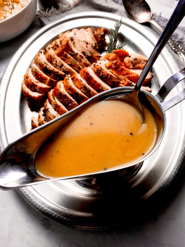 Easy, gluten-free keto gravy made with 3 simple ingredients.