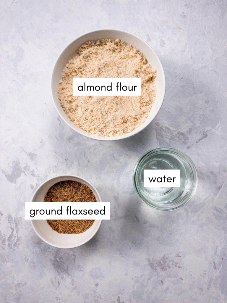Only 3 ingredients for delicious keto-friendly, gluten-free crackers: almond flour, ground flaxseed, water.