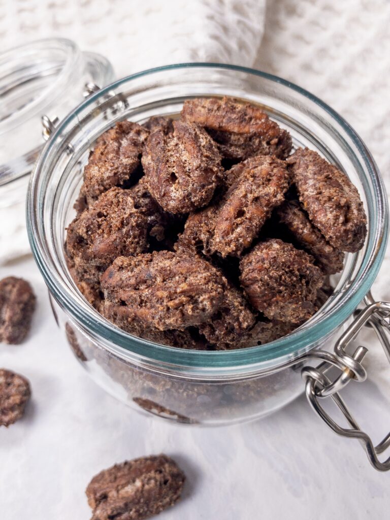 Classic Candied Pecans made sugar-free and keto-friendly for a sweet snack everyone can enjoy.
