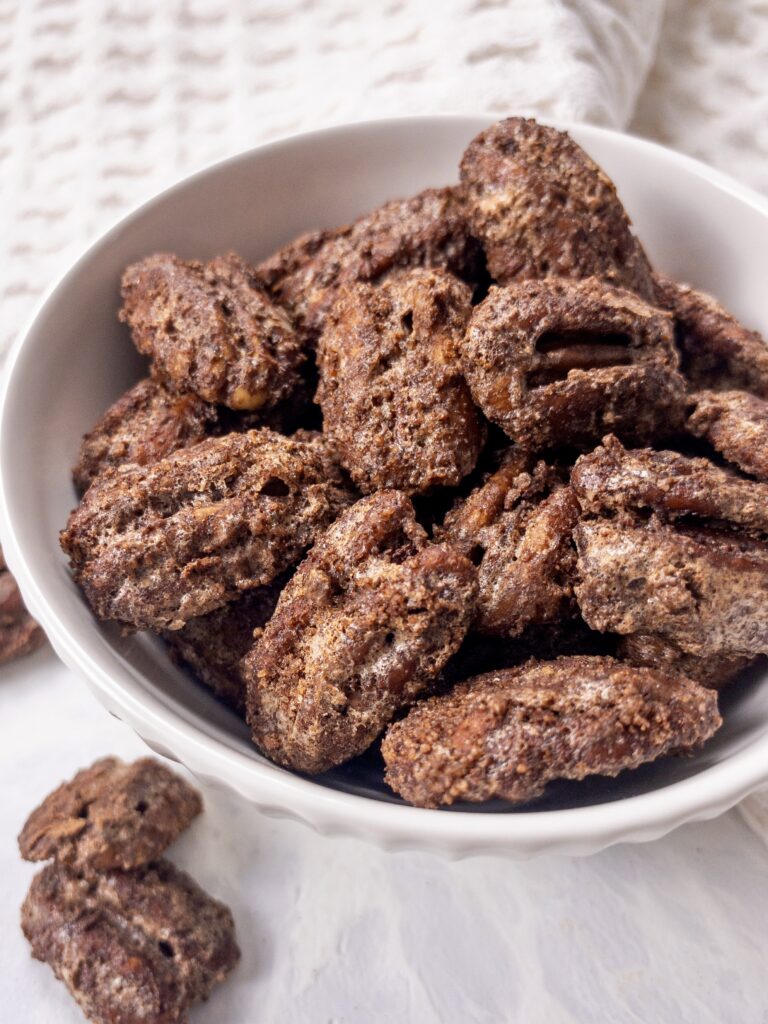 Classic Candied Pecans made sugar-free and keto-friendly for a sweet snack everyone can enjoy.
