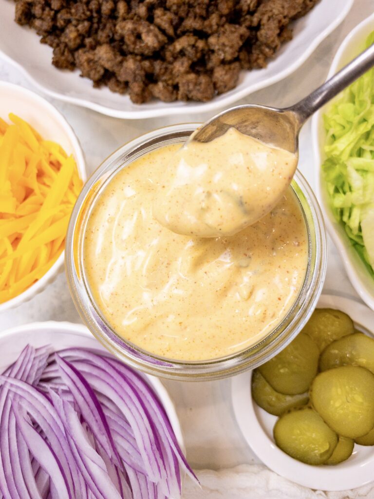 Keto Big Mac Sauce made with simple, clean ingredients and no added sugar.