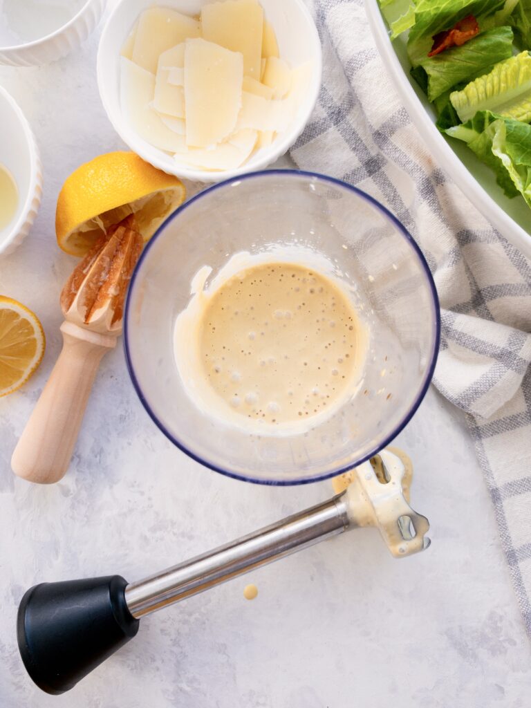 Quick and easy, blender salad dressing made with egg yolk and oil. No mayo!