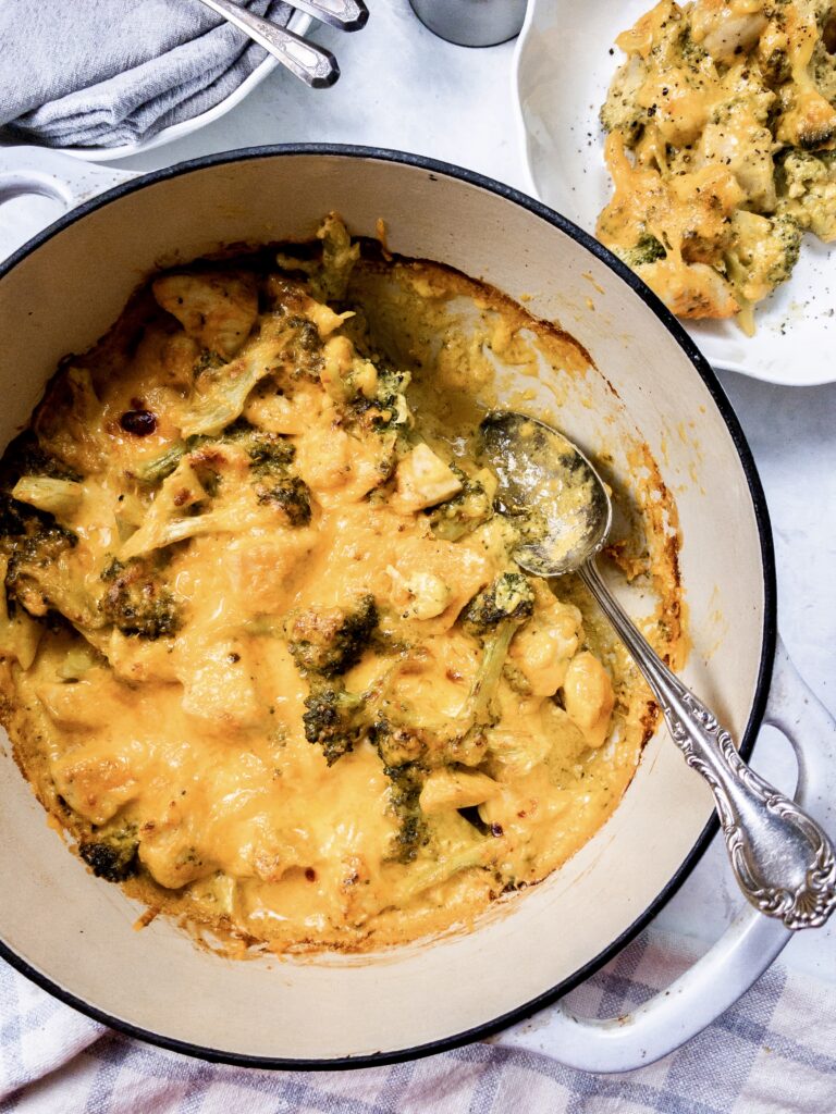 Easy, keto chicken broccoli casserole is the perfect make-ahead meal for busy weeknights.